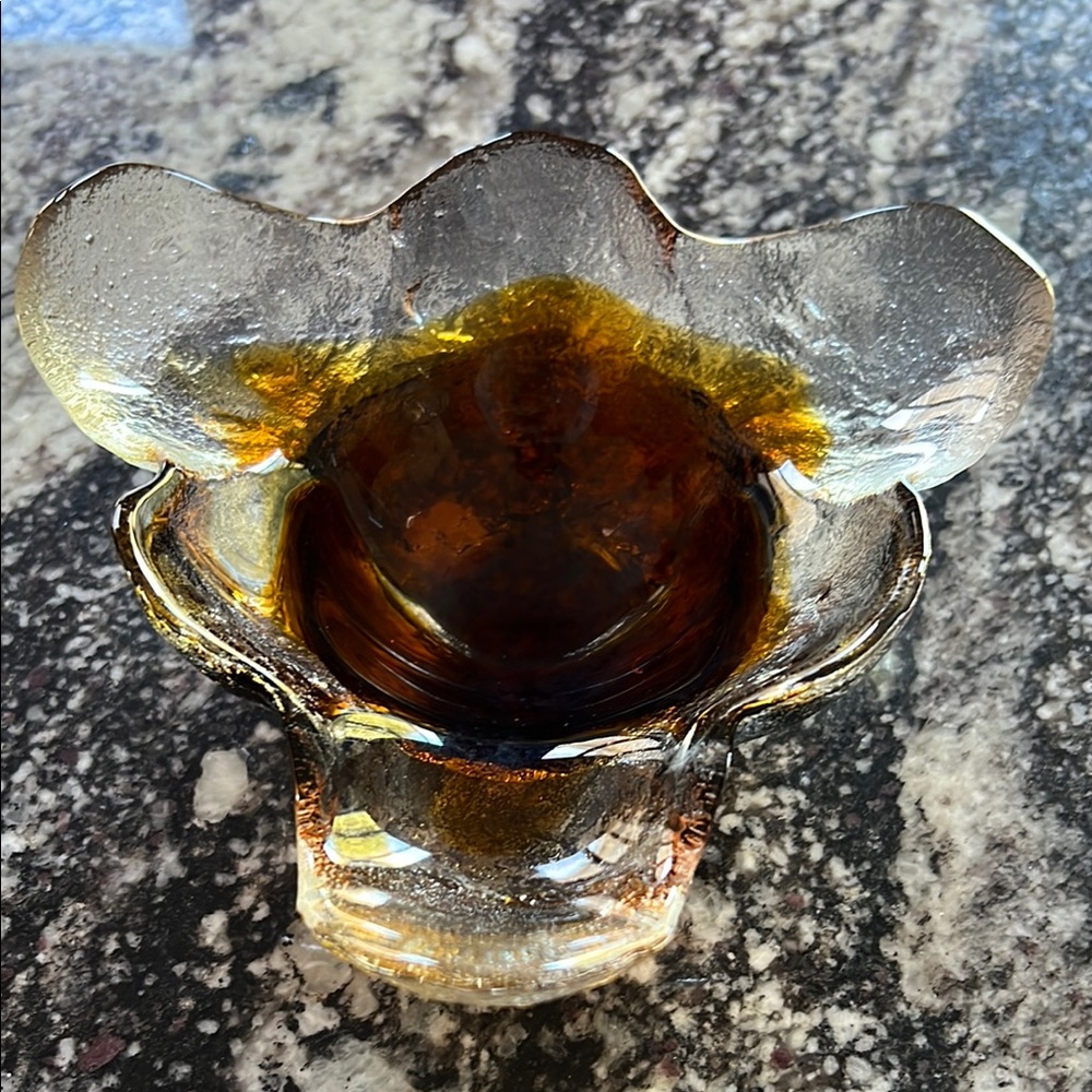 Mid Century Humppila Glass Bowl by Pertti Santalahti